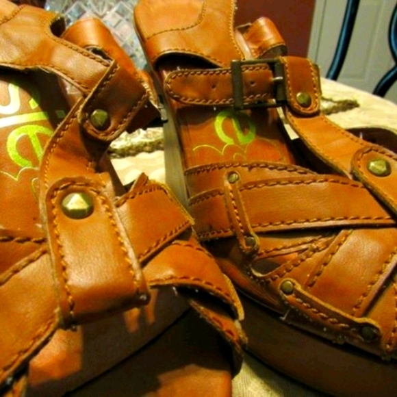 🤎 Fantastic Vintage Dark Tan Genuine Leather Mega Platform Sandal - Size 7.5 - Picture 6 of 6